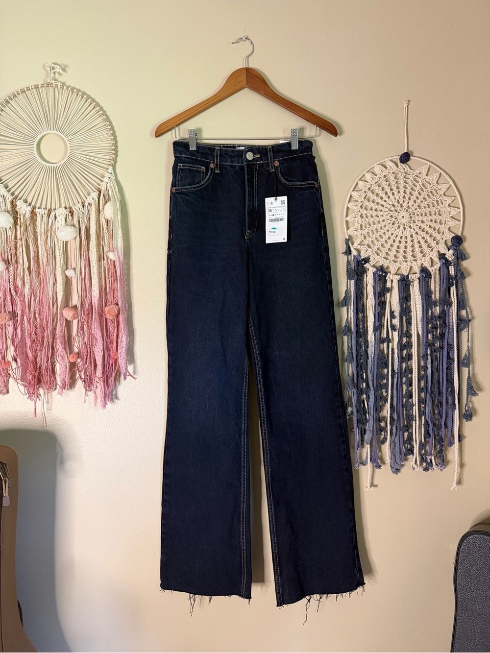 Zara Wide Leg Denim Jean Blue Size 4